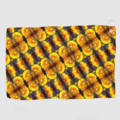 Serviette De Golf Fleurs Jaunes Au Soleil Abstrait Motif (Horizontal)