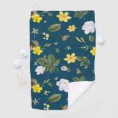 Serviette De Golf Fleurs jaunes et roses blanches (En situation)