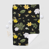 Serviette De Golf Fleurs jaunes et roses blanches 2 (En situation)