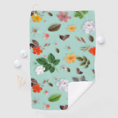 Serviette De Golf Fleurs jaunes et roses blanches 22 (En situation)