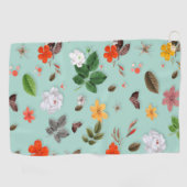 Serviette De Golf Fleurs jaunes et roses blanches 22 (Horizontal)