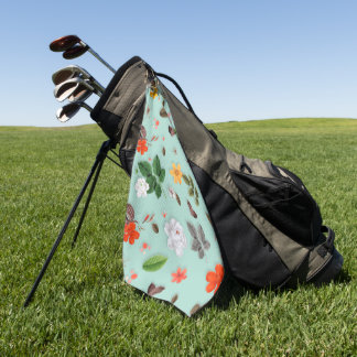 Serviette De Golf Fleurs jaunes et roses blanches 22