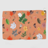 Serviette De Golf Fleurs jaunes et roses blanches 25 (Horizontal)