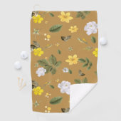 Serviette De Golf Fleurs jaunes et roses blanches 4 (En situation)