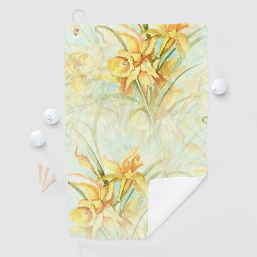Serviette De Golf Fleurs jaunes sauvages (En situation)