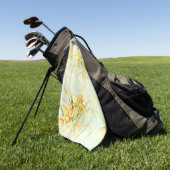 Serviette De Golf Fleurs jaunes sauvages (Vert)