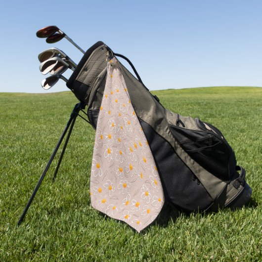 Serviette De Golf Fleurs Joyeuses Doodles (Vert)