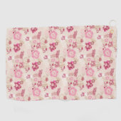 Serviette De Golf Fleurs modernes roses mignonnes motif Haut basket (Horizontal)