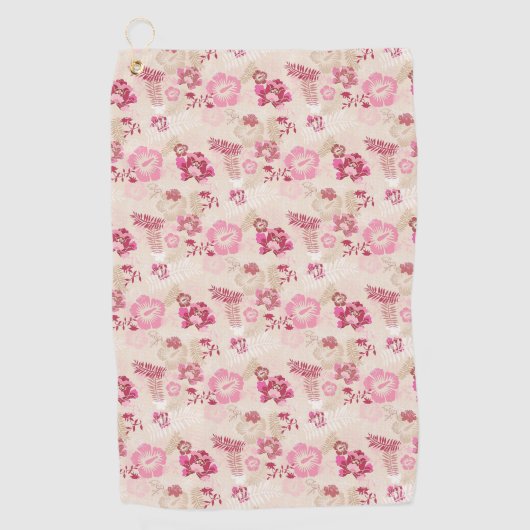 Serviette De Golf Fleurs modernes roses mignonnes motif Haut basket (Devant)