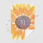 Serviette De Golf Fleurs Monogrammées (En situation)