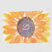 Serviette De Golf Fleurs Monogrammées (Horizontal)
