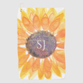 Serviette De Golf Fleurs Monogrammées (Devant)