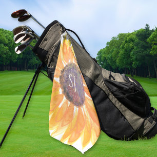 Serviette De Golf Fleurs Monogrammées