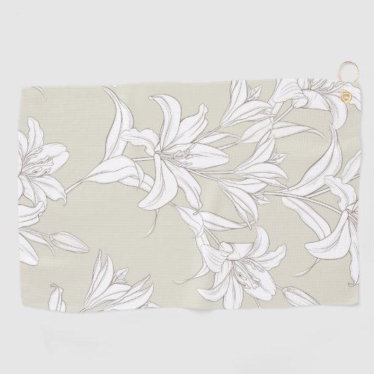 Serviette De Golf Fleurs Motif 9 (Horizontal)