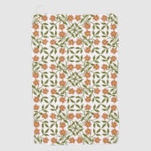 Serviette De Golf Fleurs orange, Motif Floral, Verdure, Boho (Devant)