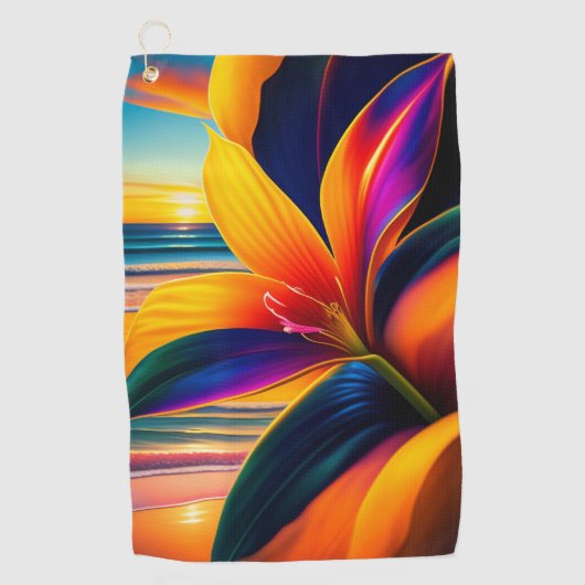 Serviette De Golf Fleurs Paradisiaques tropicales (Devant)