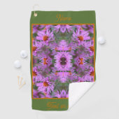Serviette De Golf Fleurs rose Aster Abstrait Personnalisé (En situation)