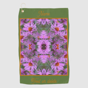 Serviette De Golf Fleurs rose Aster Abstrait Personnalisé