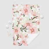 Serviette De Golf Fleurs roses (En situation)