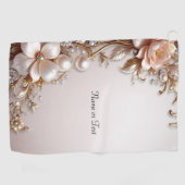 Serviette de golf Fleurs roses et blanches douces (Horizontal)