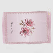Serviette de golf Fleurs roses modernes (Horizontal)