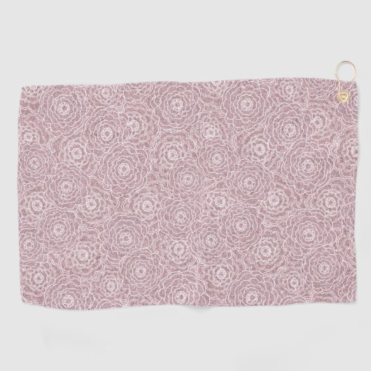 Serviette De Golf Fleurs roses monochromes Dusty (Horizontal)