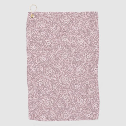 Serviette De Golf Fleurs roses monochromes Dusty (Devant)