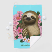 Serviette De Golf Fleurs roses parentes (En situation)