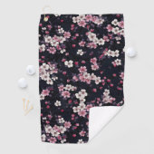 Serviette De Golf Fleurs Sakura Roses Noires, Design Motif, (En situation)