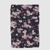 Serviette De Golf Fleurs Sakura Roses Noires, Design Motif, (Devant)