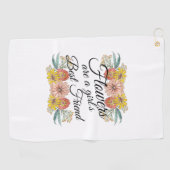 Serviette De Golf Fleurs sont une fille meilleur ami - Zinnia Art (Horizontal)