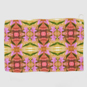 Serviette De Golf Fleurs violettes délicates Motif d'art Abstrait (Horizontal)