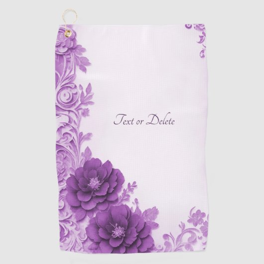 Serviette De Golf Fleurs violettes Flourish Golf Serviette (Devant)