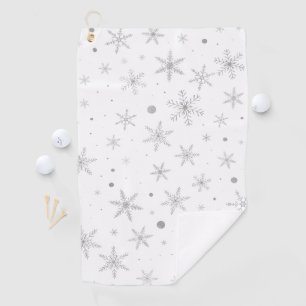 Serviette De Golf Flocon de neige au crépuscule - Gris et blanc arg