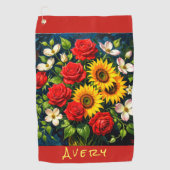 Serviette de golf Floral Bloom (Devant)