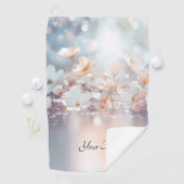 Serviette de golf Floral de Pêche Blanche (En situation)