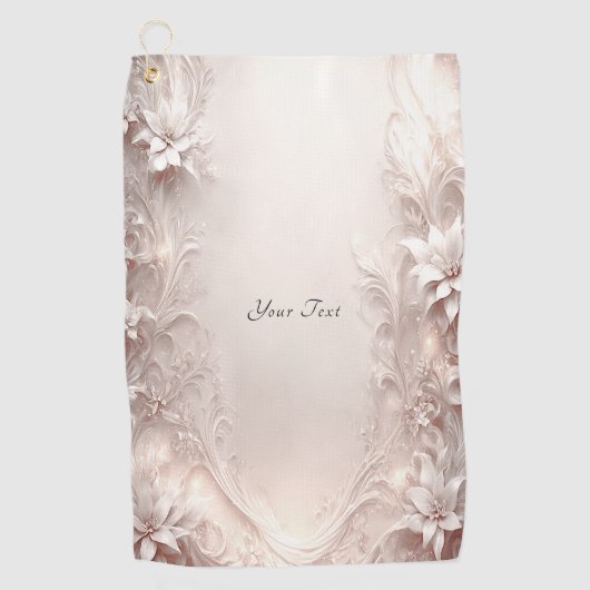 Serviette de golf Floral d'ivoire blanc (Devant)