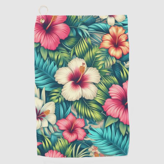 Serviette De Golf Floral hawaïen/tropical (Devant)