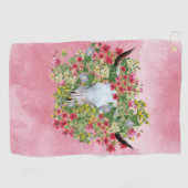 Serviette De Golf Floral Longhorn Crâne sur aquarelle (Horizontal)