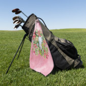 Serviette De Golf Floral Longhorn Crâne sur aquarelle (Vert)