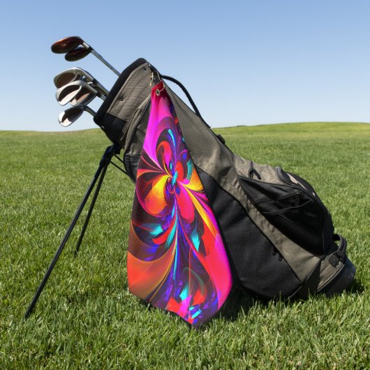 Serviette De Golf Floral moderne Art Abstrait Rouge Bleu Motif #07 (Vert)