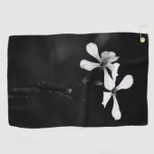 Serviette De Golf floral noir et blanc minimal (Horizontal)