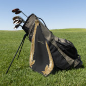 Serviette de golf Floral Orné Noir Or (Vert)