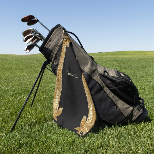 Serviette de golf Floral Orné Noir Or (Vert)