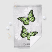 Serviette de golf Floral Papillon Vert (En situation)
