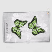 Serviette de golf Floral Papillon Vert (Horizontal)