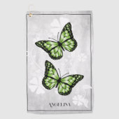 Serviette de golf Floral Papillon Vert (Devant)