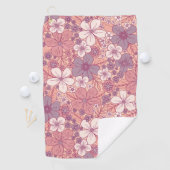 Serviette De Golf Floral rose et violet pastel (En situation)