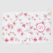 Serviette De Golf Floral rose personnalisé (Horizontal)