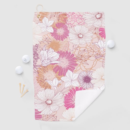 Serviette De Golf Floral sans joint (En situation)
